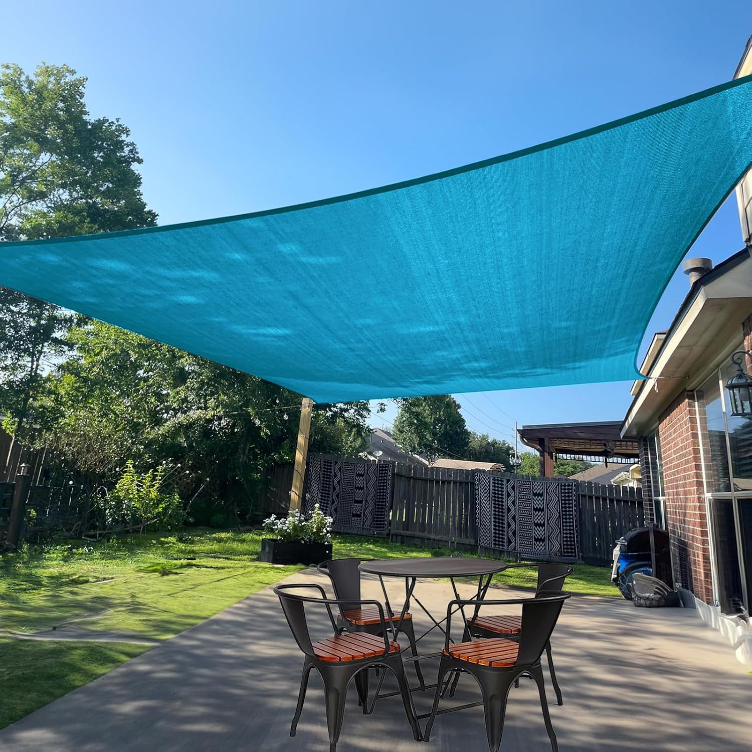 SUNLAX Sun Shade Sail 10' x 19' Turquoise Blue