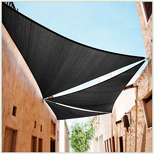 ColourTree CTSLT Custom Size Order to Make 19' x 19' x 26.9' Black Right Triangle Sun Shade Sail Canopy Mesh Fabric UV Block UPF50 - Commercial Heavy Duty - 190 GSM - 3 Years Warranty
