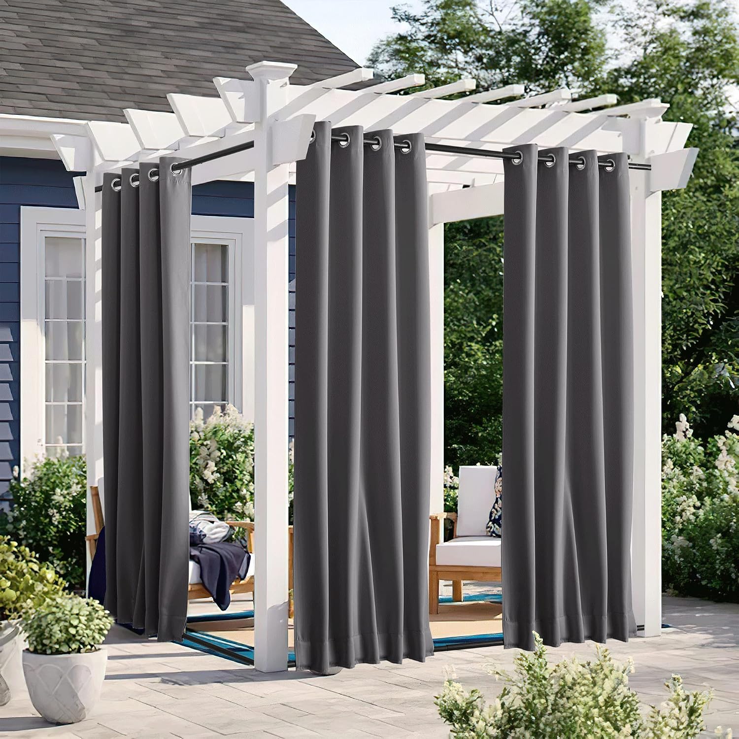NICETOWN Windproof Blackout Outdoor Curtains