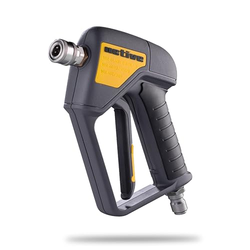 Active Swivel Pressure Washer Gun with an inbuilt 3/8 Inlet Male Swivel Plug for Pressure Washer Hose and 1/4 Female Quick Connect for nozzles, Wands & Foam Cannon for Home car wash and Detailing.