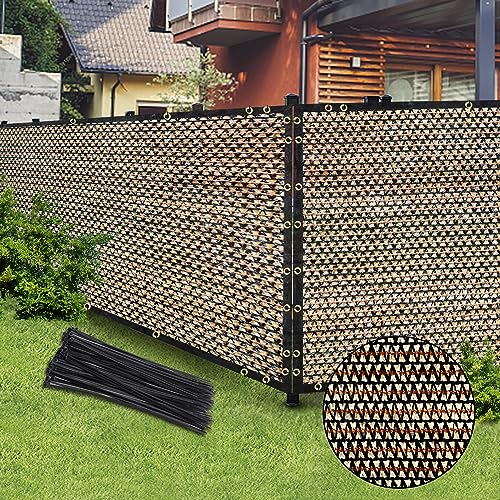 Brown 5FT X 50FT Outdoor Privacy Screen Fence & Mesh Shade Net Cover, Ideal for Garden and Backyard - Enhances Privacy for Fencing & Chain Link, Perfect for Patio Privacy Wall, Slats,Freestanding
