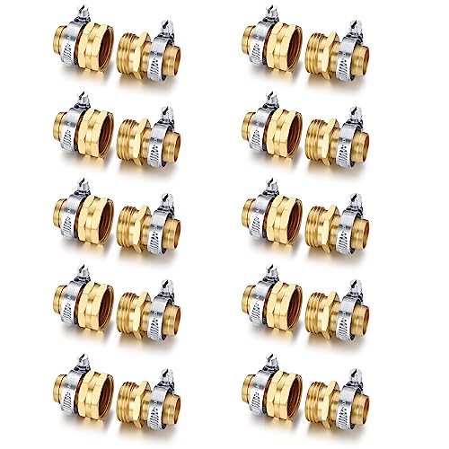 YELUN Garden Solid brass Hose Repair Connector (3/4"-10 Set)