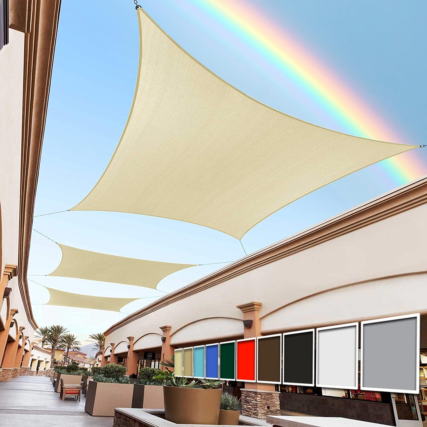 Royal Shade Beige 12' x 16' Sun Shade Sail