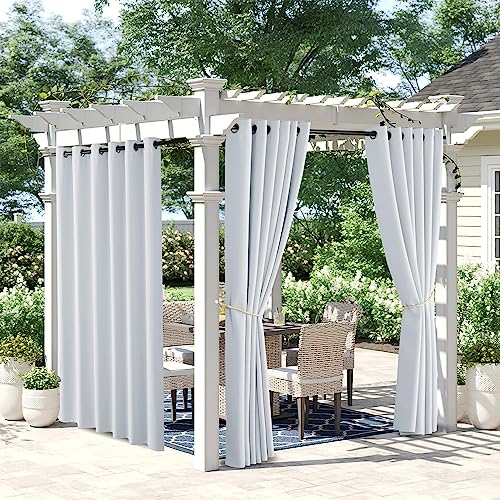 NICETOWN 2 Panels Weighted Outdoor Curtains