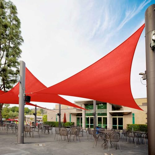 Royal Shade 18' x 18' x 18' Red Triangle Sun Shade Sail RS-SLT, 95% UV Blockage, 200GSM Commercial Standard Heavy Duty, Water & Air Permeable Canopy Mesh for Patio (We Make Custom Sizes)