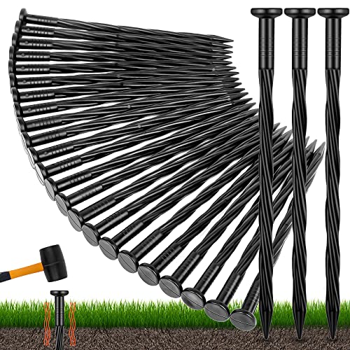200 Count Plastic Landscape Edging Anchoring Stakes 8-Inch Garden Lawn Yard Landscaping Spikes for Paver Edging, Weed Barrier, Tent, Artificial Turf & More