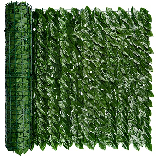 iCover Artificial Ivy Privacy Screen for Fence, 39x157in Strengthened Joint Prevent Leaves Falling Off, Faux Hedge Panels Greenery Vines, Decorative Fences for Outdoor, Garden