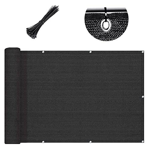 SUNLAX Custom Size 2'6"x24' Black Fence Covering Privacy Screen Windscreen with Bindings & Grommets,Heavy Duty for Commercial and Residential, 90% Blockage, Cable Zip Ties Included