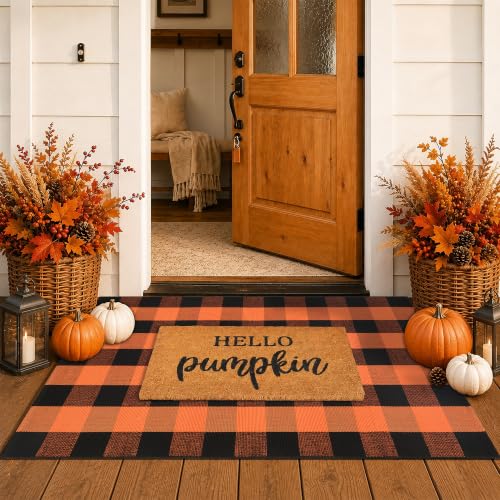 Fall Decor Doormat Combo Set (Orange/Black)