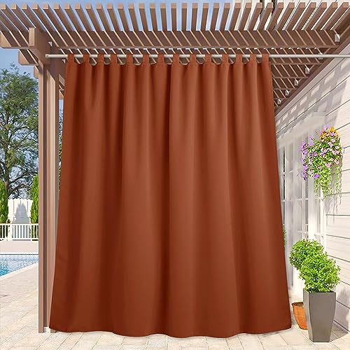RYB HOME Extra Wide Outdoor Curtains - Mecca Red