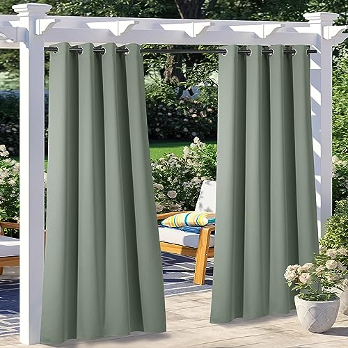 NICETOWN 2 Panels Patio Curtains (Sage Green)