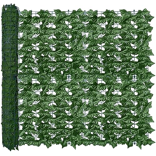 Artificial Ivy Privacy Fence Wall Screen,40X160 in UV-Anti Faux Greenery Backdrop Ivy Vine Leaf Hedges Fence Panels for Patio, Balcony, Garden, Backyard Indoor Outdoor Green Wall Decor