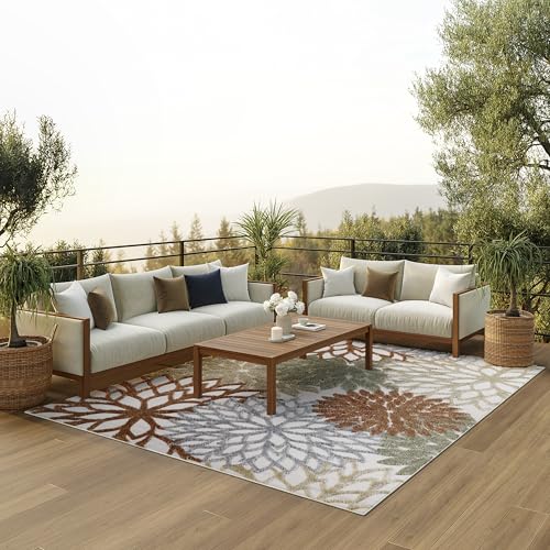 Nourison Aloha Ivory Multicolor 8x11