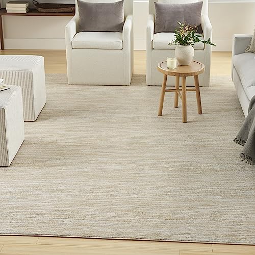 Nourison Home Essentials Indoor/Outdoor Ivory Gold 7' x 10' Area Rug, Easy Cleaning, Non Shedding, Bed Room, Living Room, Dining Room, Backyard, Deck, Patio (7x10)