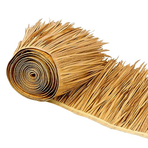 49.2ft Tiki Straw RoofMexican Style Artificial Palm Thatch Rolls,Tiki Bar Hut Grass Duck Boat Blinds Grass Runner Rolls Palapa Thatch Roofing for Garden Patio Umbrella Covers Fence Party Decoration