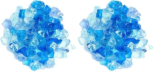 Hiland RGLASS-BB Pit Fire Glass in Bahama Blend, Extreme Tempature Rating, Good for Propane or Natural Gas, 10 Pounds, 10 lb (Pack of 2)