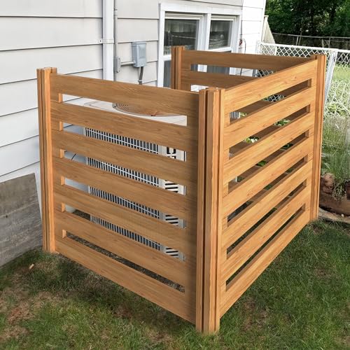 Air Conditioner Fence Wood Composter Bin 3 Panels 36 "L x 36 "W x 36 "H Privacy Screens Fence Panels for Outside,Outdoor Trash Can Pool Equipment Enclosure Panels