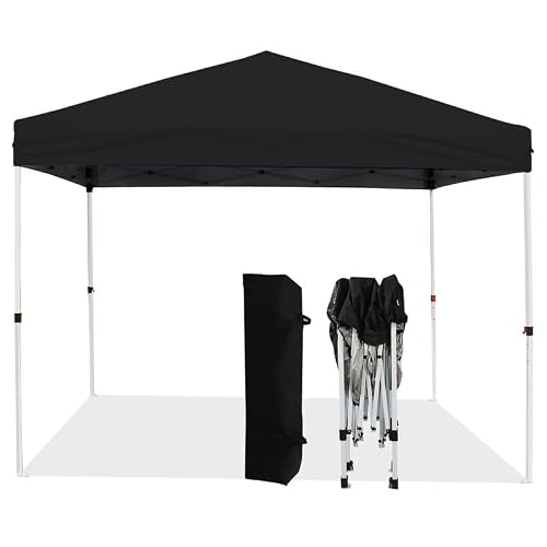 Northroad 8X8 FT Pop Up Canopy, Outdoor Instant Canopy Tent w/Carrying Bag, Portable Gazebo Shelter for Wedding Party,Commercial Event,Patio,Garden,Beach -Black
