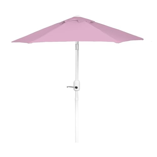 6 Ft Boho Outdoor Patio Umbrella, 6 Foot Patio Table Umbrella, Easy Open/Close Crank and Push Button Tilt Adjustment - Pink Market Umbrellas