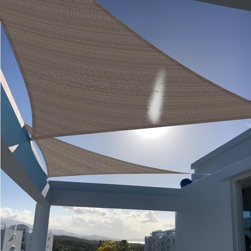SUNNY GUARD Custom Size 8'x12'x14.4' Brown Sun Shade Sail Right Triangle UV Block Shade for Backyard Yard Patio Deck Garden.(Customized.)