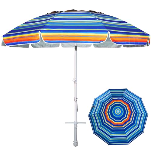 AMMSUN 8FT Large Beach Umbrella