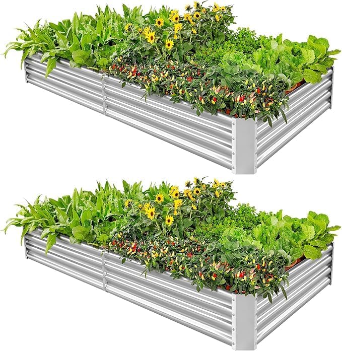 Land Guard 2 Pack 841ft Galvanized Raised Garden Bed
