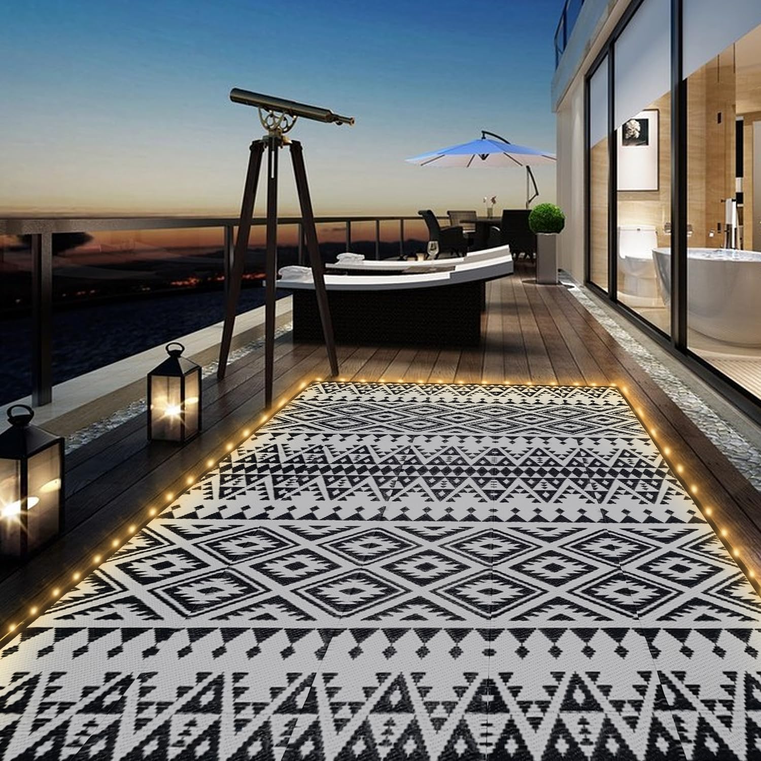 DiiKoo LED Outdoor Rug 8x10