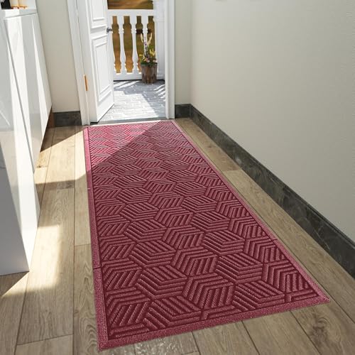 Yimobra Outdoor Indoor Runner Mat 72x24, All-Season Waterproof Entrance Mat for Front Door with Drainage Holes, Heavy Duty Non-Slip Doormat for Garage Patio Entryway, Red