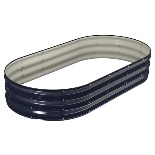 Raised Garden Bed Kit, 6x3x1 ft Galvanized (Navy Blue)