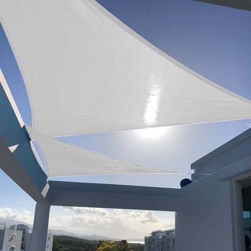 SUNNY GUARD Custom Size 12'x12'x17' Light Grey Sun Shade Sail Right Triangle UV Block Shade for Backyard Yard Patio Deck Garden.(Customized.)