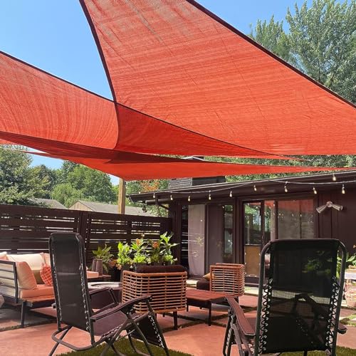 LOVE STORY Custom Size 17'x24'x29.4' Terra Red Sun Shade Sail Triangle Sunshade Fabric Awning Canopy for Patio Backyard Carport Pergola (Customized)
