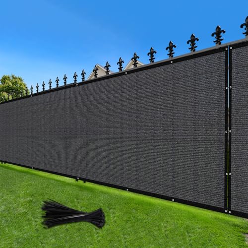 LOVE STORY 4'x86' Fence Privacy Screen Outdoor Mesh Fencing Covers Screen Fence Wind Block with Grommets for Patio Garden Wall Backyard,Dark Gray (We Make Custom Size)