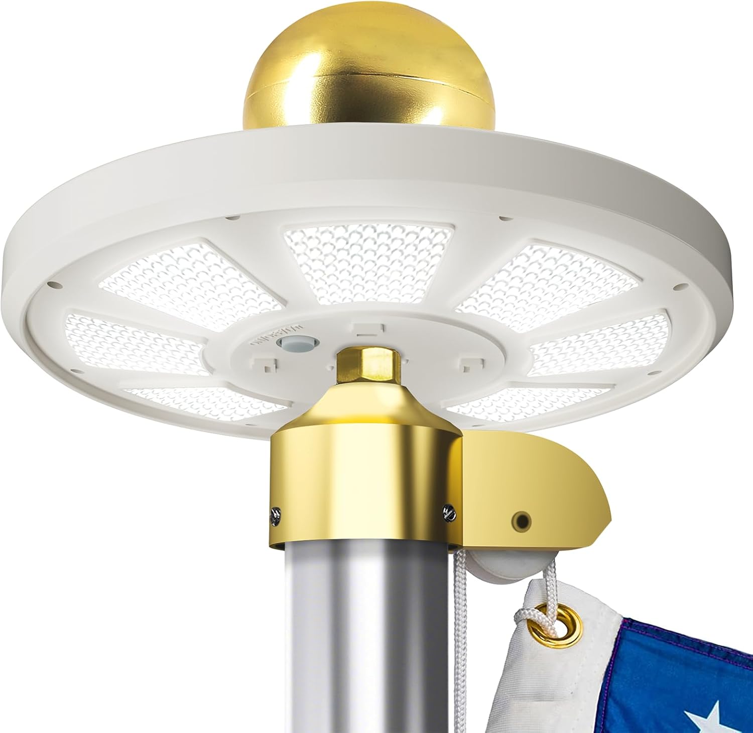 HOOPLE Solar Flag Pole Light, 136 LED Ultra Bright, Auto On/Off Dusk to Dawn, Waterproof Outdoor Lighting for 15-25 Ft In-Ground Flagpoles