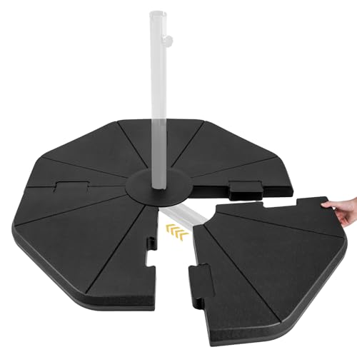 Giantex 208 lbs Offset Patio Umbrella Base, HDPE 4 PCS Cantilever Umbrella Stand, Water Sand Fillable, Heavy Duty Umbrella Weighted Base for Garden Yard Poolside Outdoor Market