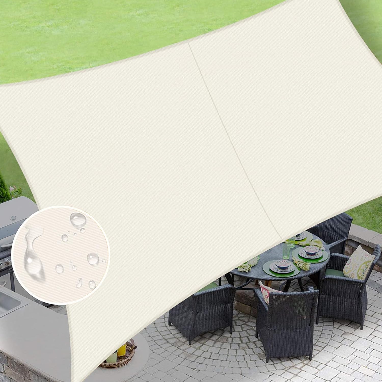 LOVE STORY Rectangle 9'x10' Waterproof (Cream)