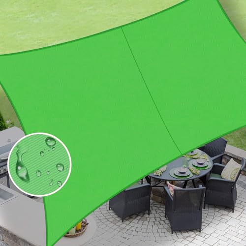 LOVE STORY Rectangle 9'x10' Waterproof Sun Shade Sail Canopy UV Block for Outdoor Patio Backyard Carport,Fruit Green(We Make Custom Size)