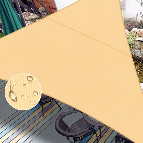 LOVE STORY Right Triangle 10'x12'x15.6' Waterproof Sun Shade Sail Canopy UV Block for Outdoor Patio Backyard Carport,Sand(We Make Custom Size)