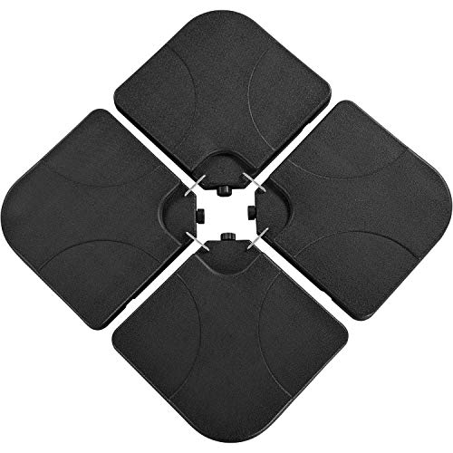 Yaheetech 4-Piece Fillable Patio Umbrella Base Stand Heavy-Duty Cantilever Offset Patio Umbrella Stand Square Shaped Water & Sand Filled Umbrella Base, Set of 3