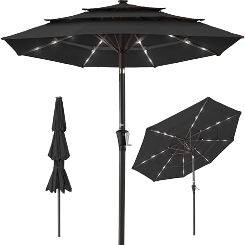 Best Choice Products 10ft 3-Tier Solar Patio Umbrella