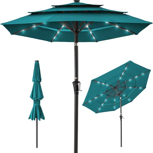 Best Choice Products 10ft 3-Tier Solar Patio Umbrella