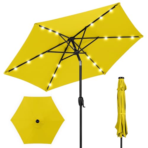 7.5ft Solar Market Table Umbrella (Yellow)
