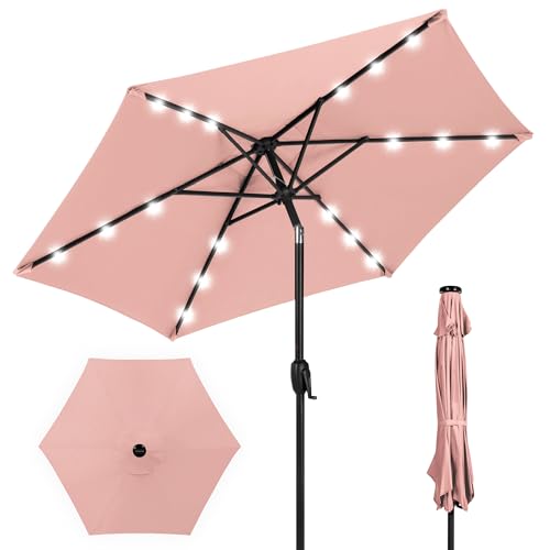 Best Choice 7.5ft Solar Market Umbrella (Rose Quartz)