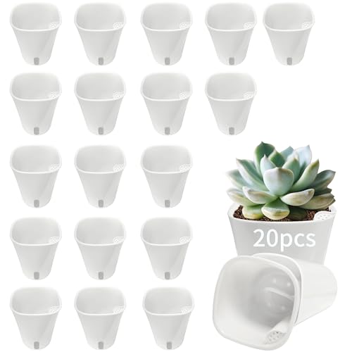3" Self Watering Pots,20 Sets Self Watering Planter Pots for Indoor Plants with Water Level Indicator and Multiple Vents,Self Watering Planters,Self Watering Plant Pot for House Plants,Flowers,Herbs