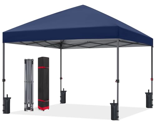 ABCCANOPY Pop Up Canopy - Outdoor Patio Portable Canopy Tent Heavy Duty for Backyard and Deck with 4 Sandbags(Navy Blue, 10x10)