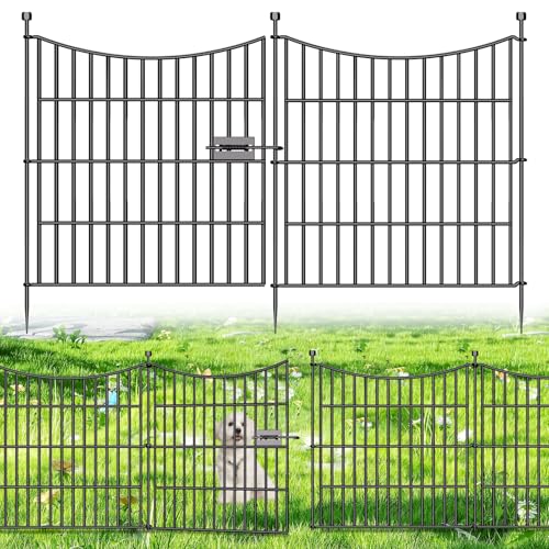 10 Panels Decorative Garden Fence with Gate