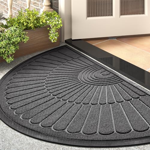 tchdio Semicircular Rubber Doormat