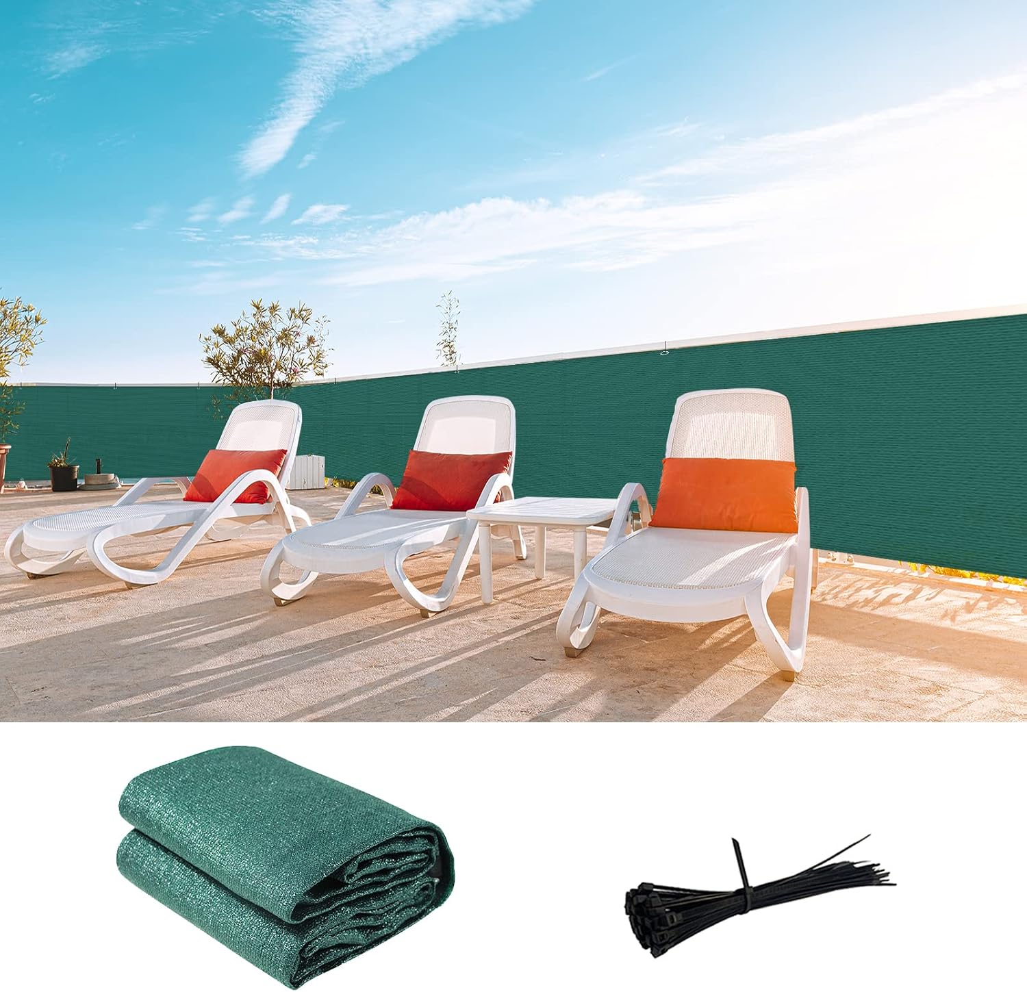 LOVE STORY 3'x13' Dark Green Privacy Screen