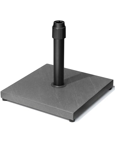 45lbs Patio Umbrella Base - Heavy Duty Outdoor Patio Market Umbrella Stand for Deck, Poolside, Balcony, Wind-Resistant Design, Grey