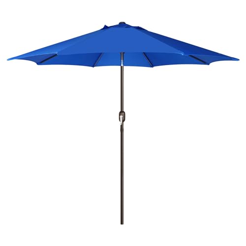 Blissun 9' Outdoor Patio Umbrella, Outdoor Table Umbrella, Yard Umbrella, Market Umbrella with 8 Sturdy Ribs, Push Button Tilt and Crank