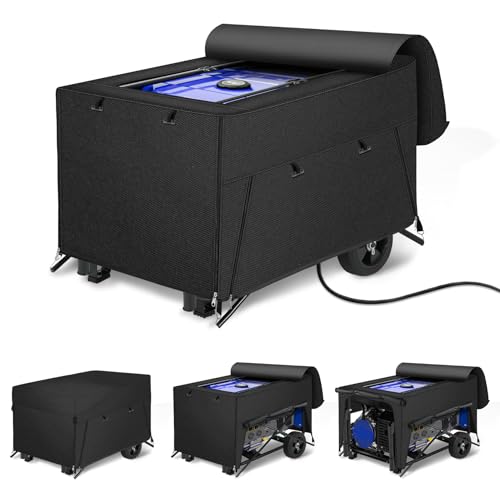 Porch Shield Generator Covers Running - Heavy Duty Waterproof Generator Rain Tent Shelter for 3500w-12000w Black